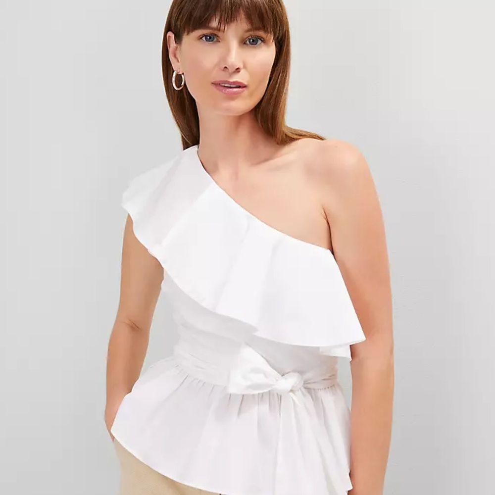 NWT Beautiful One-Shoulder Tie Waist Blouse!